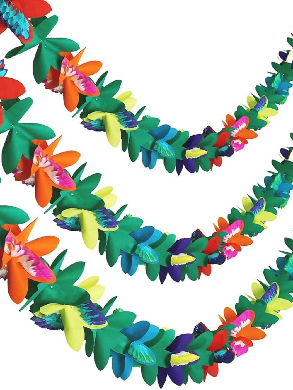 3 pcs Tropical | Hawaiian Themed Paper Flower Garlands